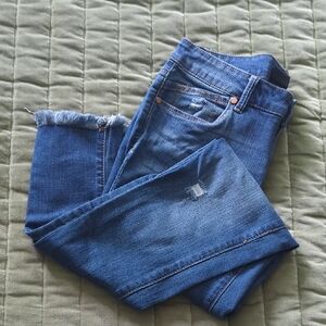 1822 Denim Blue Ankle Cropped Jeans
